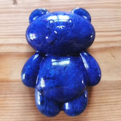 Hermohali 456 Nalle (muovi- ja akryylitäyte, syvänsininen helmiäisvärjätty massa) +MUOTTI